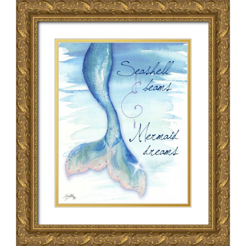 Mermaid Tail I Gold Ornate Wood Framed Art Print with Double Matting by Medley, Elizabeth