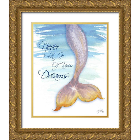 Mermaid Tail II (never let go of dreams) Gold Ornate Wood Framed Art Print with Double Matting by Medley, Elizabeth