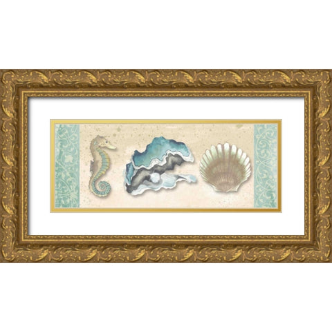 Little Treasures Panel II Gold Ornate Wood Framed Art Print with Double Matting by Medley, Elizabeth