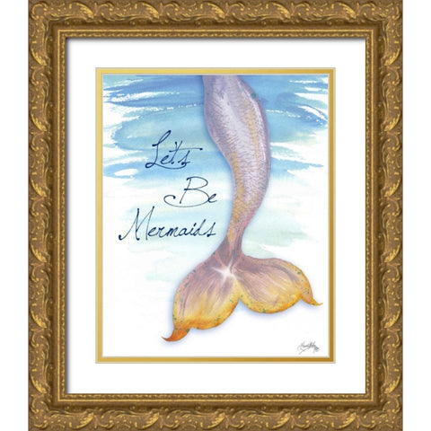 Mermaid Tail II Gold Ornate Wood Framed Art Print with Double Matting by Medley, Elizabeth