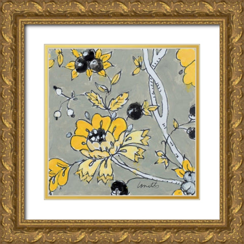 Gray Berry Cherry II Gold Ornate Wood Framed Art Print with Double Matting by Loreth, Lanie