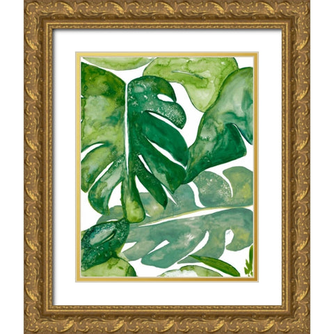 Watercolor Party III Gold Ornate Wood Framed Art Print with Double Matting by Papa, Kat