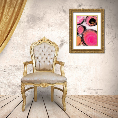 Contempo Bubbles Gold Ornate Wood Framed Art Print with Double Matting by Papa, Kat