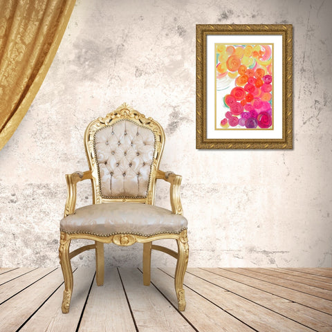 Dot Garden I Gold Ornate Wood Framed Art Print with Double Matting by Papa, Kat