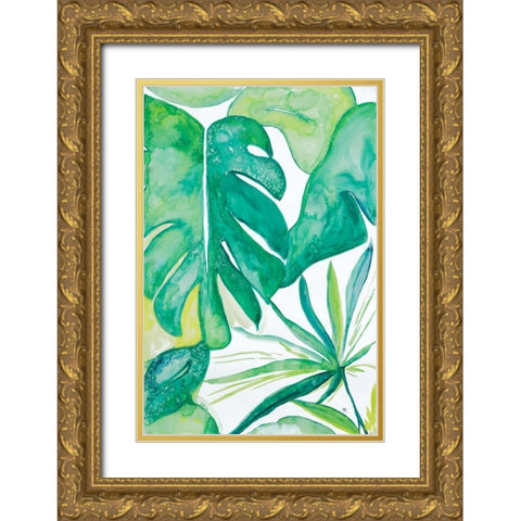 Plant Party I Gold Ornate Wood Framed Art Print with Double Matting by Papa, Kat