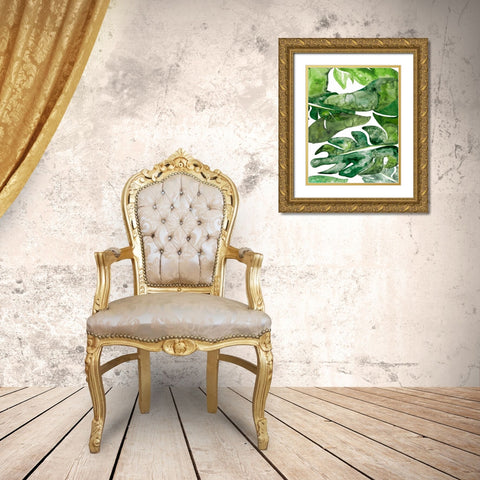 Watercolor Party II Gold Ornate Wood Framed Art Print with Double Matting by James, Nola