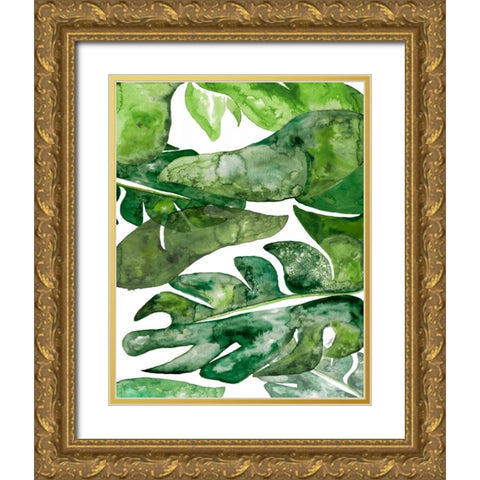 Watercolor Party II Gold Ornate Wood Framed Art Print with Double Matting by James, Nola
