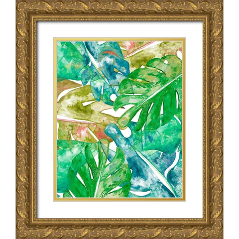 Bed of Leaves I Gold Ornate Wood Framed Art Print with Double Matting by James, Nola