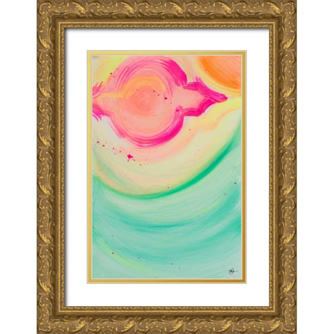 Colour Study IV Gold Ornate Wood Framed Art Print with Double Matting by Papa, Kat