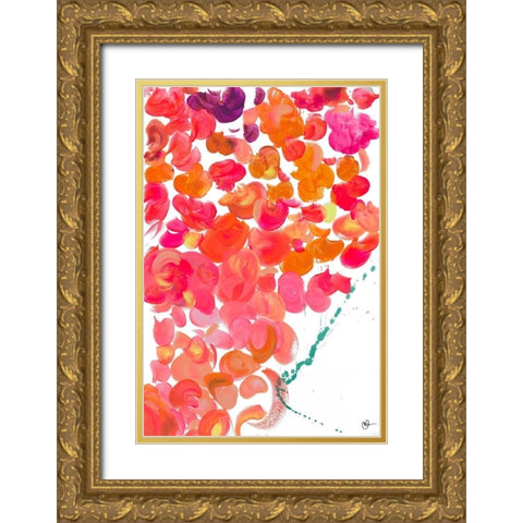 Dot Garden II Gold Ornate Wood Framed Art Print with Double Matting by Papa, Kat