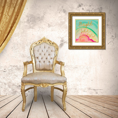 Chic Glitter II Gold Ornate Wood Framed Art Print with Double Matting by James, Nola