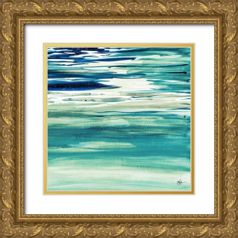 Blue Color Study II Gold Ornate Wood Framed Art Print with Double Matting by Papa, Kat