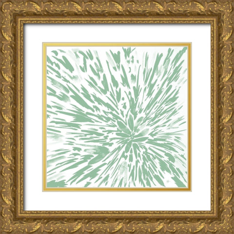 Green Explosion Gold Ornate Wood Framed Art Print with Double Matting by Papa, Kat