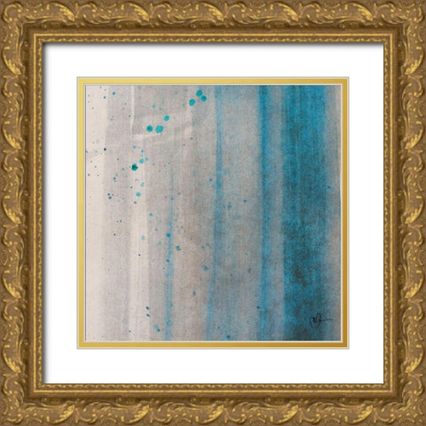 Rainfall Square Gold Ornate Wood Framed Art Print with Double Matting by Papa, Kat