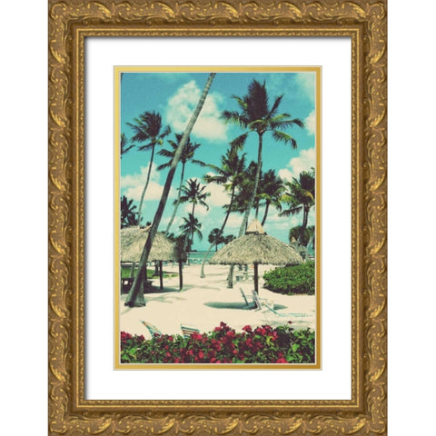 Tropical Oasis Gold Ornate Wood Framed Art Print with Double Matting by Peck, Gail