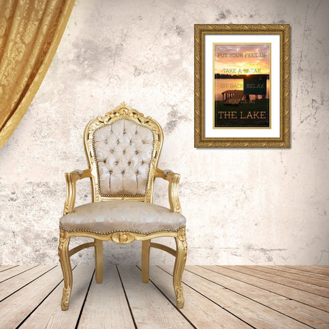 The Lake Gold Ornate Wood Framed Art Print with Double Matting by Peck, Gail