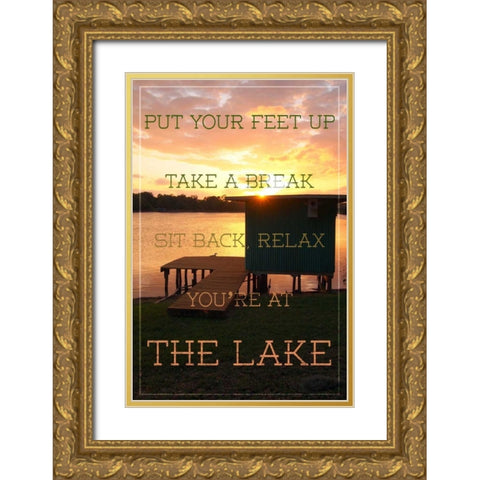 The Lake Gold Ornate Wood Framed Art Print with Double Matting by Peck, Gail