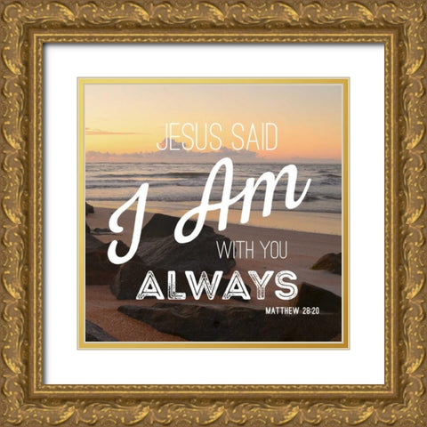 Jesus Said Gold Ornate Wood Framed Art Print with Double Matting by Peck, Gail