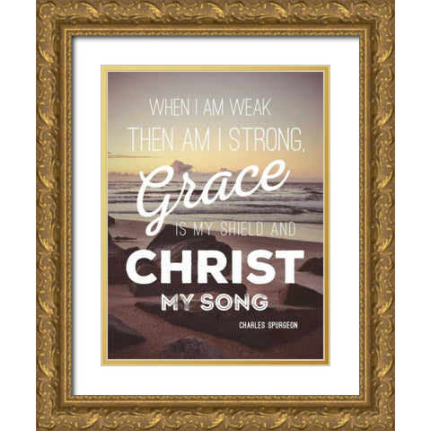 Christ My Song Gold Ornate Wood Framed Art Print with Double Matting by Peck, Gail