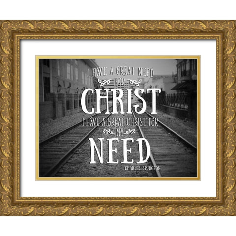Need Christ Gold Ornate Wood Framed Art Print with Double Matting by Peck, Gail