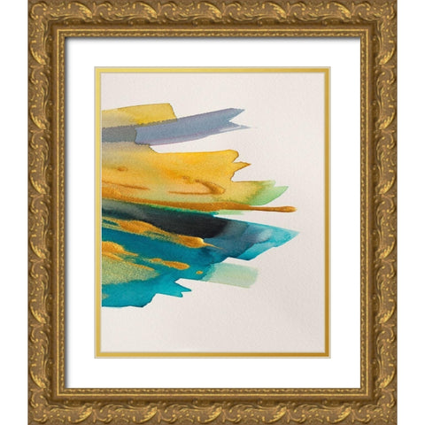 Amber Gold Vertical II Gold Ornate Wood Framed Art Print with Double Matting by Loreth, Lanie