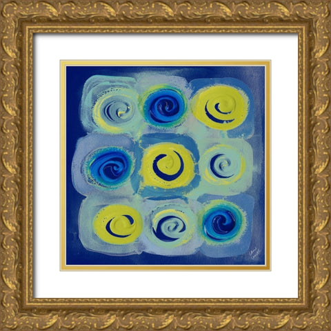 Indigo Modern Joy II Gold Ornate Wood Framed Art Print with Double Matting by Loreth, Lanie