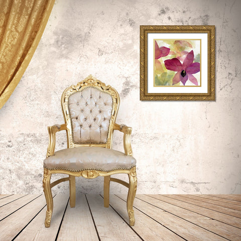 Beautiful and Peace Orchid II Gold Ornate Wood Framed Art Print with Double Matting by Loreth, Lanie