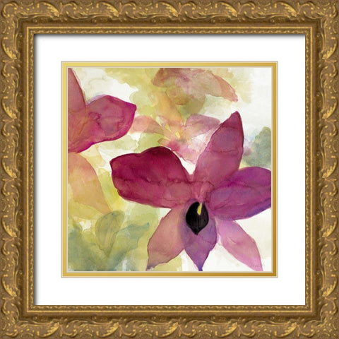 Beautiful and Peace Orchid II Gold Ornate Wood Framed Art Print with Double Matting by Loreth, Lanie