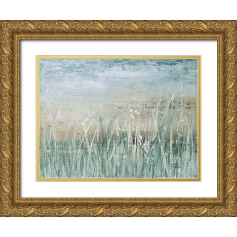 Grass Memories Gold Ornate Wood Framed Art Print with Double Matting by Pinto, Patricia