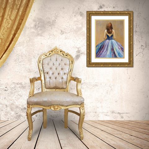 Still Woman In Dress Gold Ornate Wood Framed Art Print with Double Matting by Loreth, Lanie