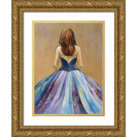 Still Woman In Dress Gold Ornate Wood Framed Art Print with Double Matting by Loreth, Lanie