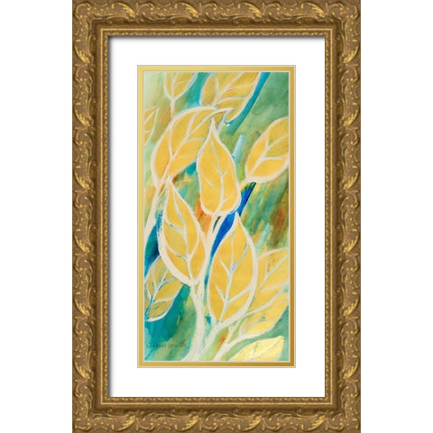 Swaying Leaves I Gold Ornate Wood Framed Art Print with Double Matting by Loreth, Lanie