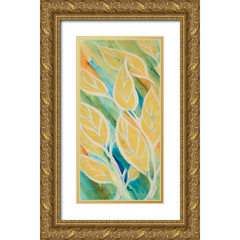 Swaying Leaves II Gold Ornate Wood Framed Art Print with Double Matting by Loreth, Lanie