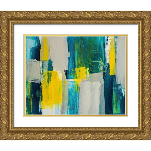Revealing Teal I Gold Ornate Wood Framed Art Print with Double Matting by Loreth, Lanie