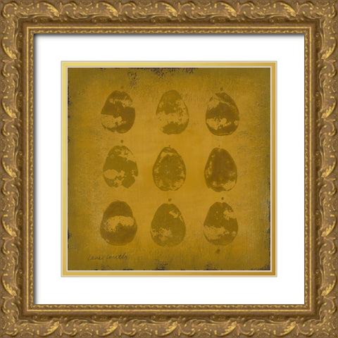 All Lined Up- Pears Gold Ornate Wood Framed Art Print with Double Matting by Loreth, Lanie