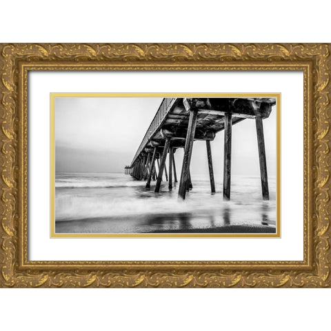 Under the Pier Gold Ornate Wood Framed Art Print with Double Matting by Bill Carson Photography