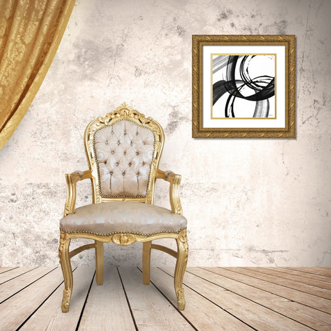 Black and White Pop II Gold Ornate Wood Framed Art Print with Double Matting by Meneely, Dan