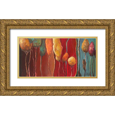 Modern Trees I Gold Ornate Wood Framed Art Print with Double Matting by Pinto, Patricia