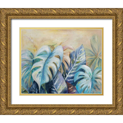 Blue Plants I Gold Ornate Wood Framed Art Print with Double Matting by Pinto, Patricia