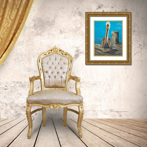 Pelican Way I Gold Ornate Wood Framed Art Print with Double Matting by DeRice, Julie