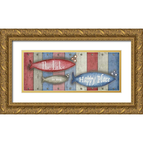 Lake Place I Gold Ornate Wood Framed Art Print with Double Matting by Metz, Andi
