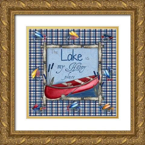 On the Lake I Gold Ornate Wood Framed Art Print with Double Matting by Metz, Andi