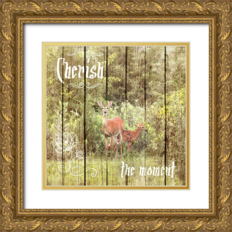 Cherish The Moment Gold Ornate Wood Framed Art Print with Double Matting by Metz, Andi