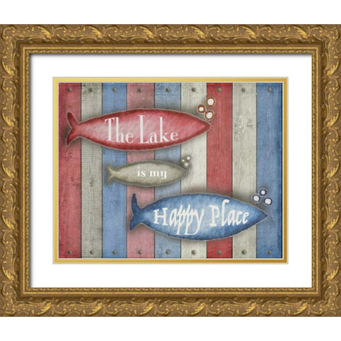 Lake Place Gold Ornate Wood Framed Art Print with Double Matting by Metz, Andi