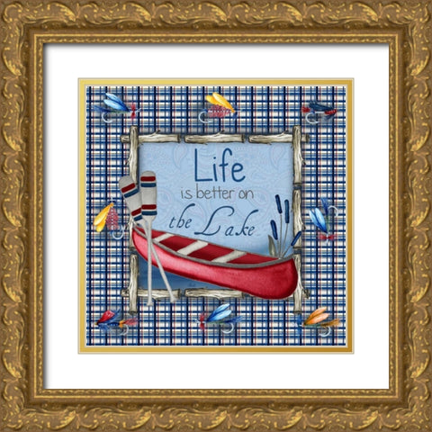 On the Lake II Gold Ornate Wood Framed Art Print with Double Matting by Metz, Andi