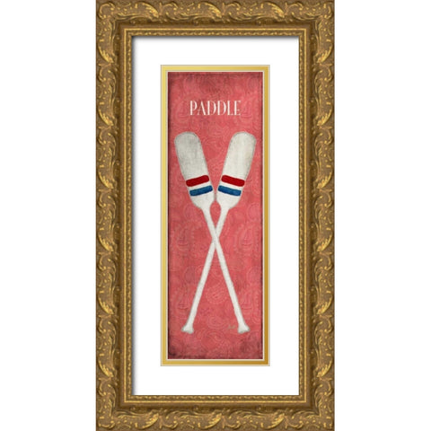Oars and Anchors II Gold Ornate Wood Framed Art Print with Double Matting by Metz, Andi
