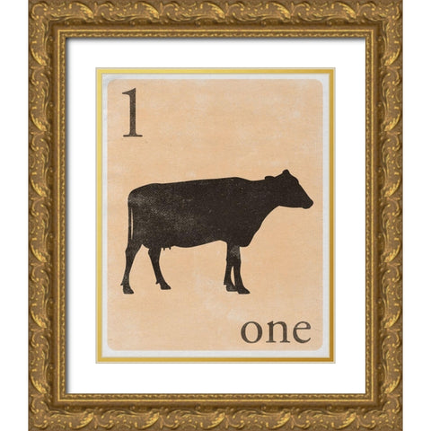 Count by Farm Animals I Gold Ornate Wood Framed Art Print with Double Matting by SD Graphics Studio