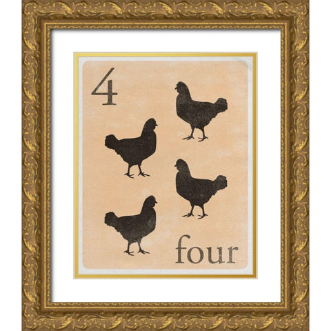 Count by Farm Animals IV Gold Ornate Wood Framed Art Print with Double Matting by SD Graphics Studio