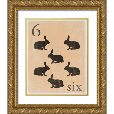 Count by Farm Animals VI Gold Ornate Wood Framed Art Print with Double Matting by SD Graphics Studio