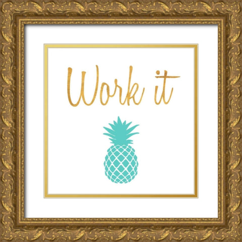 Office Pop II Gold Ornate Wood Framed Art Print with Double Matting by SD Graphics Studio